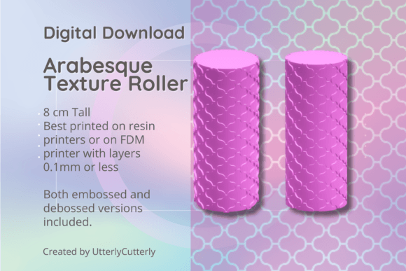 Arabesque Texture Roller Digital File for 3D Printing