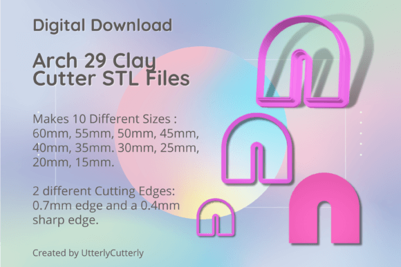 Arch 29 Boho Shape STL: Versatile Clay Cutter Files