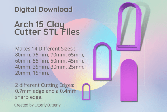 Arch Shape 15 Clay Cutter - Arc STL Digi: A Versatile Tool for Creative Projects