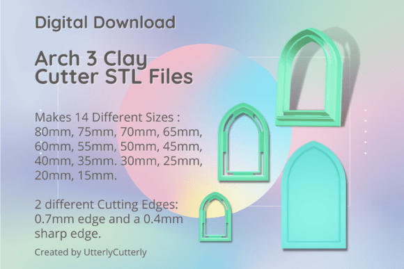 Arch Shape 3 Clay Cutter - Framed Border: Technical Specifications and Digital Fabrication Guide
