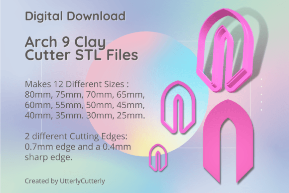 Arch Shape 9 Clay Cutter Arc STL Digital Download