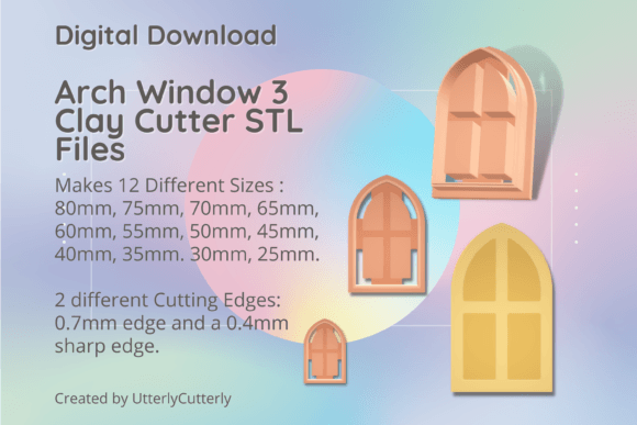 Arch Window 3 Clay Cutter STL: Digital Design Specifications and Practical Application