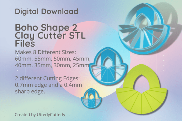 Boho Shape 1 Clay Cutter - Mid Century M: Digital STL Files for Custom Creations