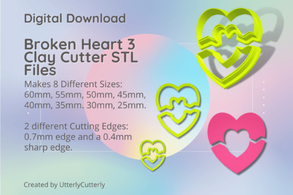 Broken Heart 3 Clay Cutter: Anti-Valent STL Files