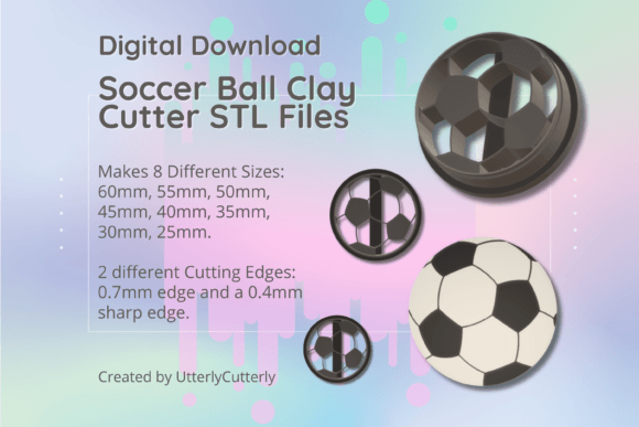 Clay Cutter STL File: Soccer Football Ball Bundle