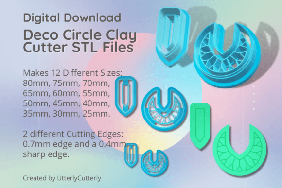Deco Circle Debossed Clay Cutter - STL D: Elevating Polymer Clay and Cookie Design