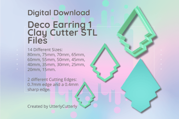 Deco Earring 1 Clay Cutter - Fan STL Dig: Crafting Authentic Art Deco Jewelry