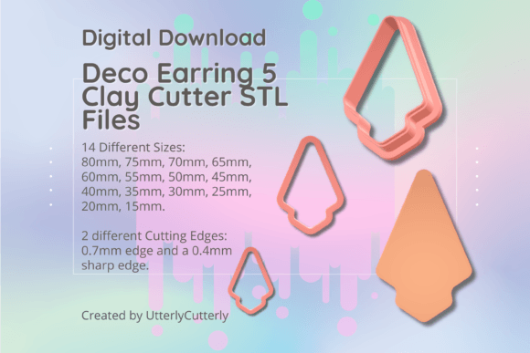 Elevating Polymer Clay Artistry with the Deco Earring 5 Clay Cutter - Fan STL Digital Download
