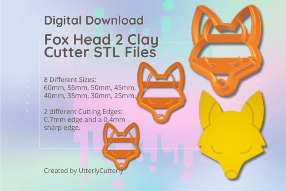 Fox Head 2 Clay Cutter - Animal STL Digi: Evaluating Design Versatility and Print Specifications