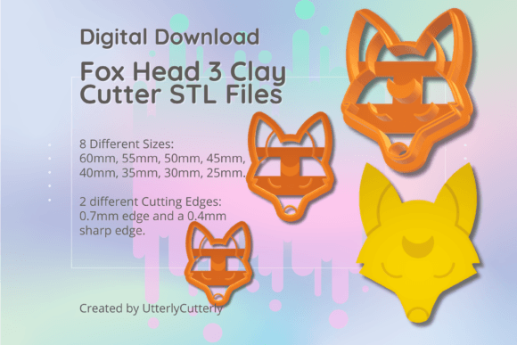 Fox Head 3 Clay Cutter - Mystic Moon Ani: Digital STL Evaluation