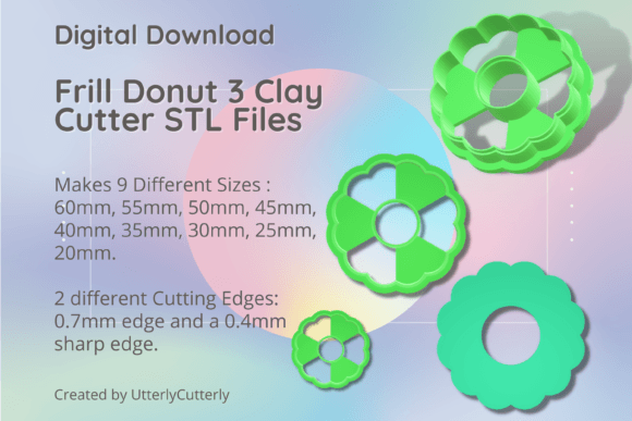 Frill Donut 3 Clay Cutter - Wreath STL D