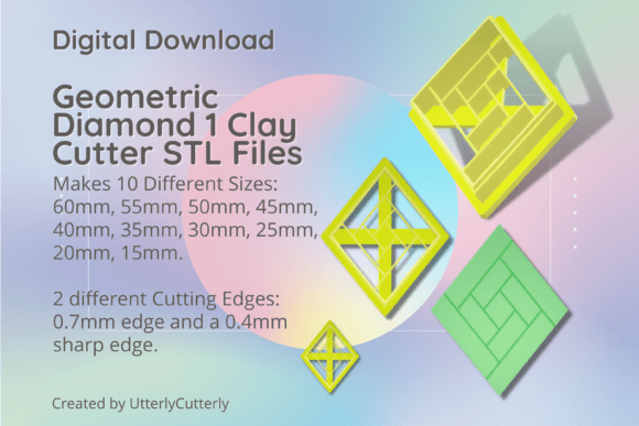Geometric Diamond 1 Clay Cutter: Mid Ce STL Guide