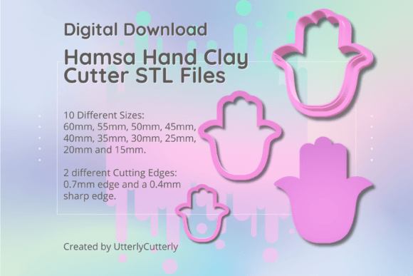 Hamsa Hand Clay Cutter: Mystical STL Designs