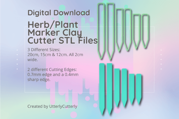 Herb Marker Clay Cutter - Plant Stake STL