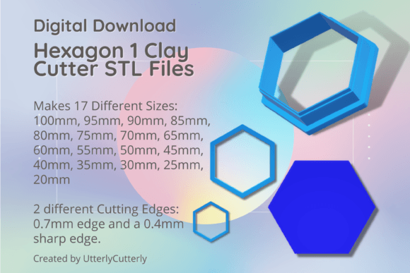 Hexagon Clay Cutter - Basic Shape Geomet: A Versatile STL Bundle for Makers