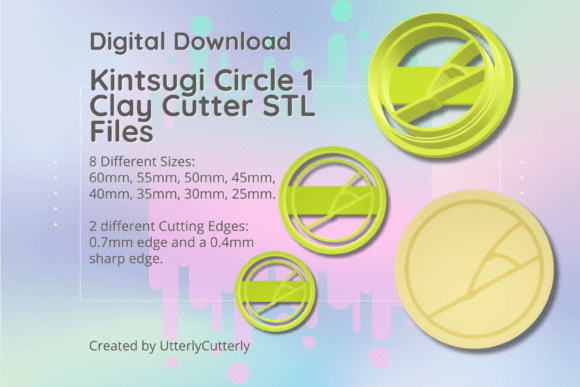 Kintsugi Circle 1 Clay Cutter STL Digital Download