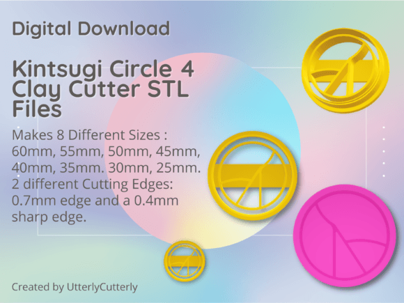 Kintsugi Circle 4 Clay Cutter - STL Digi: Elevating Polymer Clay and Cookie Design