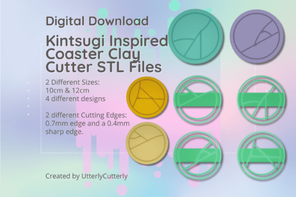 Kintsugi Coaster Cutter: Digital Design Assets