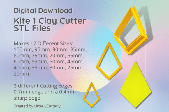 Kite 1 Clay Cutter: Diamond Shape STL Bundle