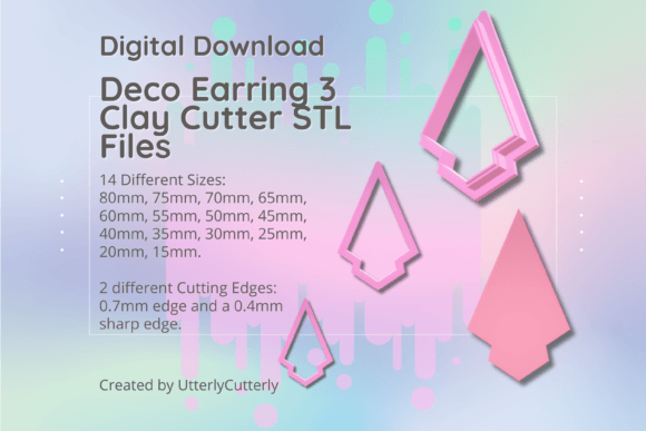 Mastering Art Deco Polymer Clay with the Deco Earring 3 Clay Cutter - Fan STL Digital Download