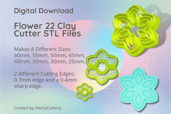 Mastering Polymer Clay Design with the Flower 22 Embossed Spring Cutter STL Bundle
