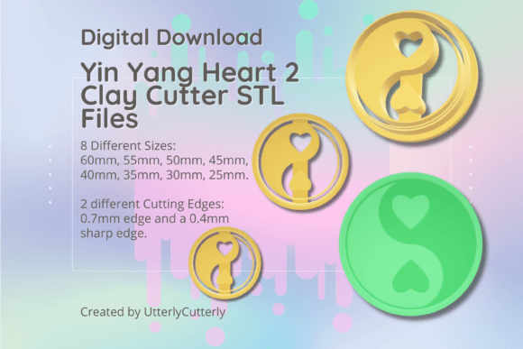 Mastering Polymer Clay Jewelry with the Yin Yang Heart 2 STL Cutter Bundle