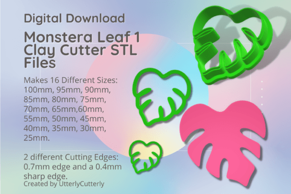 Monstera Leaf 1 Clay Cutter - Jungle STL