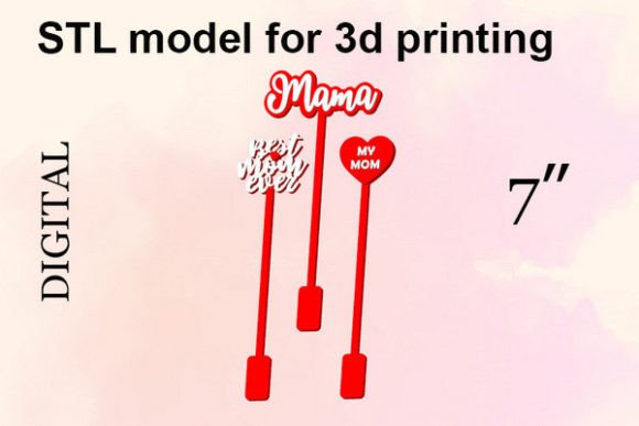 Mother's Day Drink Stirrers STL Files
