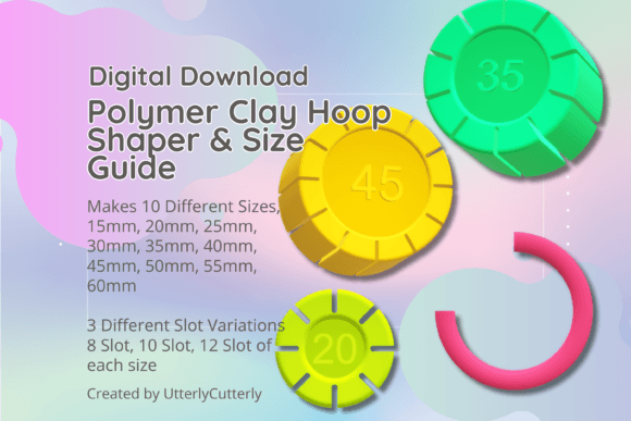 Polymer Clay Hoop Shaper and Size Guide