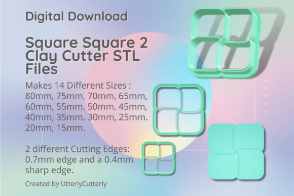 Square Square 2 Clay Cutter - Geometric: Precision STL Files for Makers