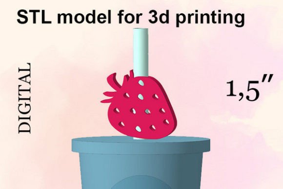 Strawberry Straw Topper STL File: A Practical Asset for Thematic Events
