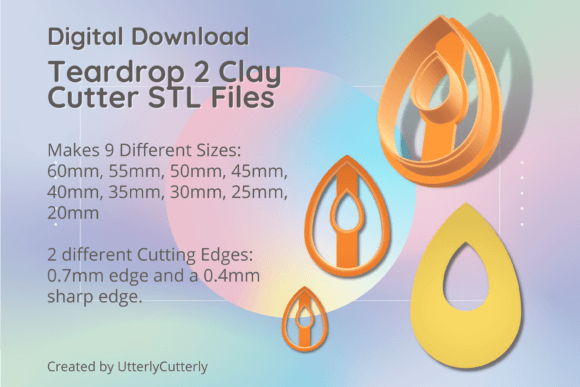 Teardrop 2 Clay Cutter: Donut Geometric STL Files