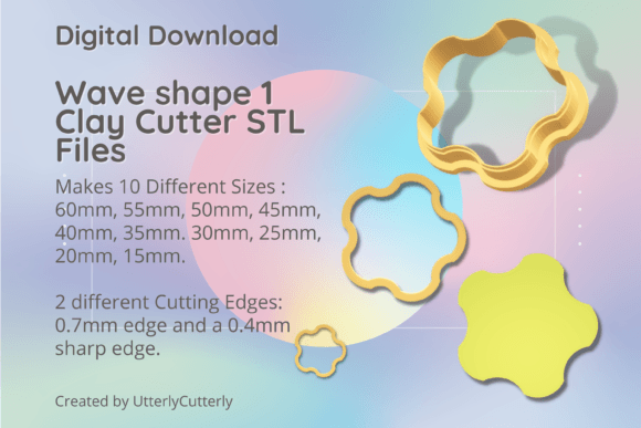 Wave Shape 1 Clay Cutter - Organic STL D: Digital Versatility for Makers