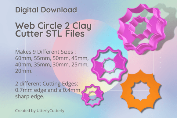 Web Circle 2 Donut Clay Cutter - STL Digital Download