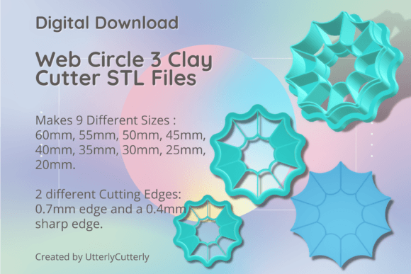Web Circle 3 Clay Cutter - STL Digital F