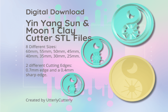 Yin Yang Sun and Moon 1 Clay Cutter - ST: Digital Precision for Modern Makers